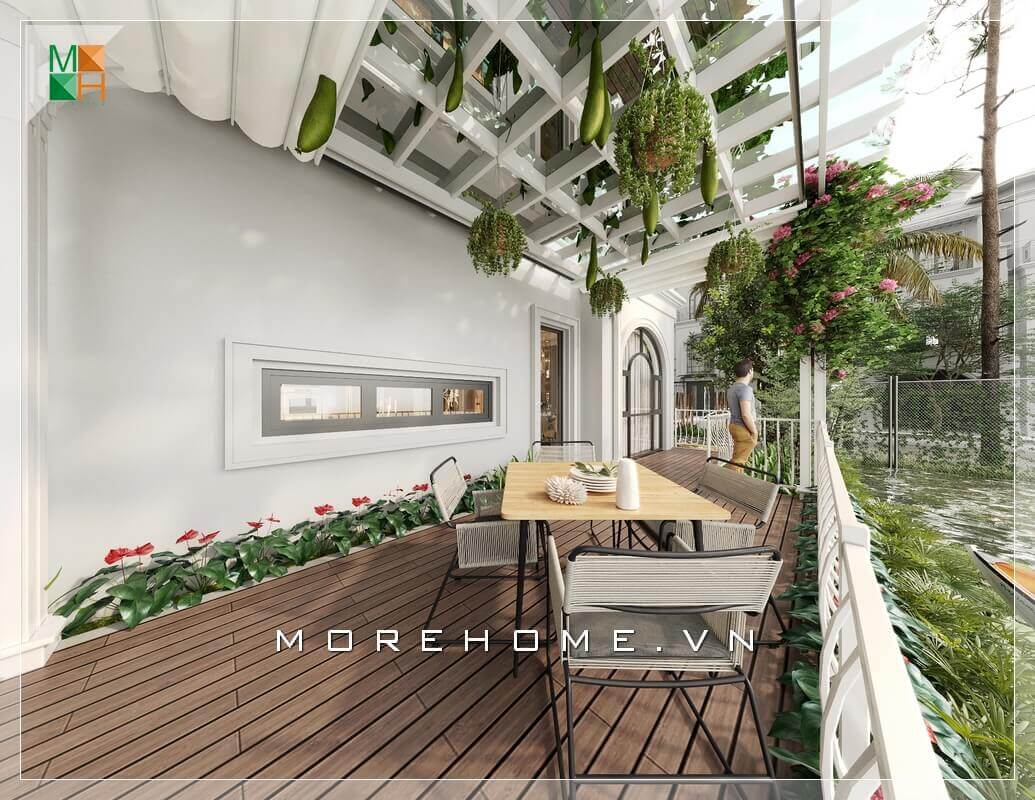 Thiết kế không gian sân vườn biệt thự đang là xu thế nhiều gia chủ lựa chọn. Với sự trong lành và bình yên thì mẫu thiết kế sân vườn này rất hợp lý, bộ bàn ghế nghỉ thoải mái giúp con người trở nên thư giãn hơn.