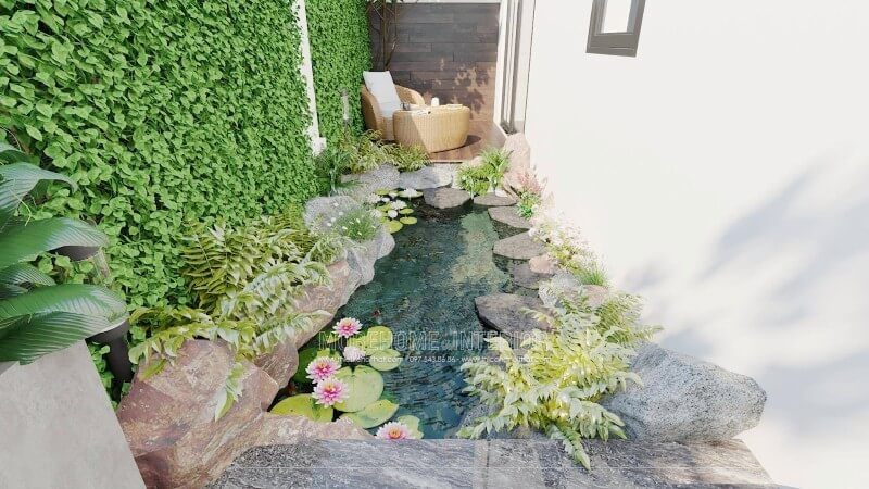 Bạn đang phân vân cách bố trí tiểu cảnh sân vườn vừa có không gian thư giãn vừa có khung cảnh sông nước, Morehome xin giới thiệu tới quý vị và các bạn mẫu thiết kế nội thất biệt thự tại Vinhomes Imperia Hải Phòng đang được thi công hoàn thiện. Nếu quý vị quan tâm, có thể xem công trình sau khi hoàn thiện của chúng tôi tại website:thietkenoithat.com