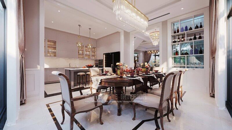 Ghế ăn gỗ óc chó bọc da cao cấp, phong cách tân cổ điển, mang đến sự thoải mái cho người sử dụng