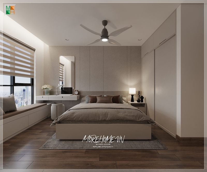 Bàn trang điểm treo tường tiện ích vừa có thể sử dụng thành bàn làm việc sự kết hợp 2 trong 1 tạo nên sự tiện lợi thẩm mỹ cho không gian